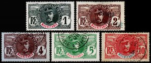 Mauritania Scott 1-5 (1906) Used/Mint H F-VF, CV $13.95 C