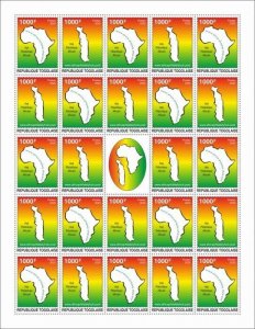 Togo Stamps 2020 MNH African Philately Hub Africa Maps 24v M/S II