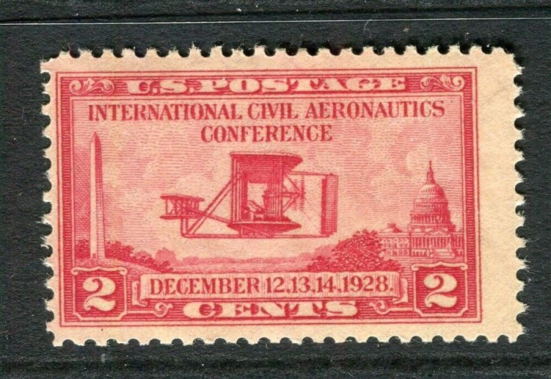 USA; 1928 early Civil Aero Congress issue Mint hinged 2c. value 