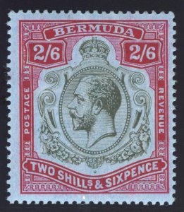 Bermuda 1910 KGV 2s6d black & red/blue MLH. SG 52. Sc 50.