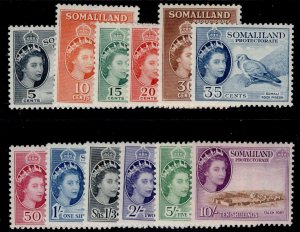 SOMALILAND PROTECTORATE QEII SG137-148, 1953-58 complete set, NH MINT. Cat £120.
