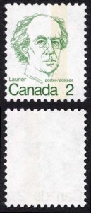 Canada Unitrade 587vsar 2c Error Only One Tag Band MNH