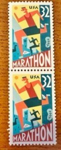 US# 3067 Marathon 1996 32C Pair Mint NH