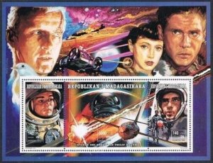 Malagasy 1245 deluxe sheet,MNH. Motion pictures-100,1994.Astronauts.