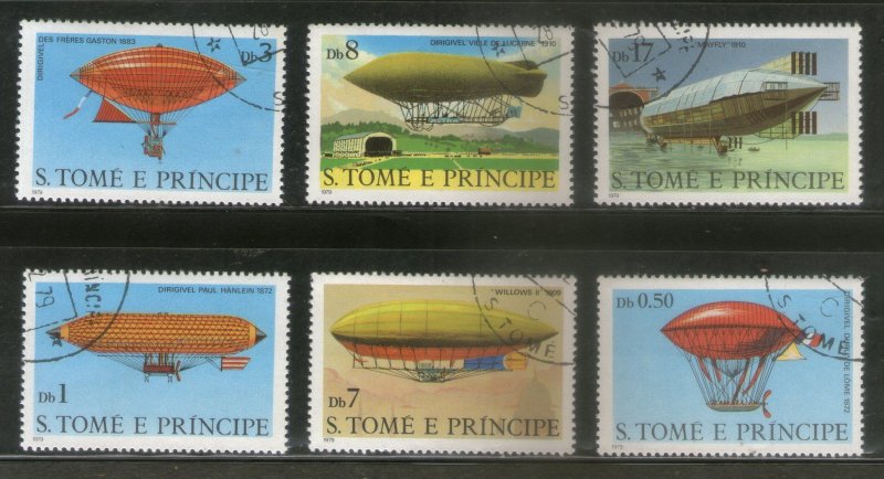 St. Thomas & Prince Is. 1979 Dirigibles Zeppelin Hot Air Balloon Sc 561 Cancelle