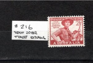 Australia 1948 Sc 216 MNH Commemorative Perforate Spot over tree error