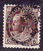 Canada-Sc#80- id285-used 6c brown QV Numeral-dated DE 28 1898-