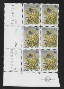 SOUTH AFRICA SC# 478 CB6 LL#743-46 + 722A  APR1978 I2 FVF/MNH