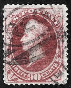 US Sc 191 Carmine 90¢ ABNCo. Printing Oval Reg Cancel