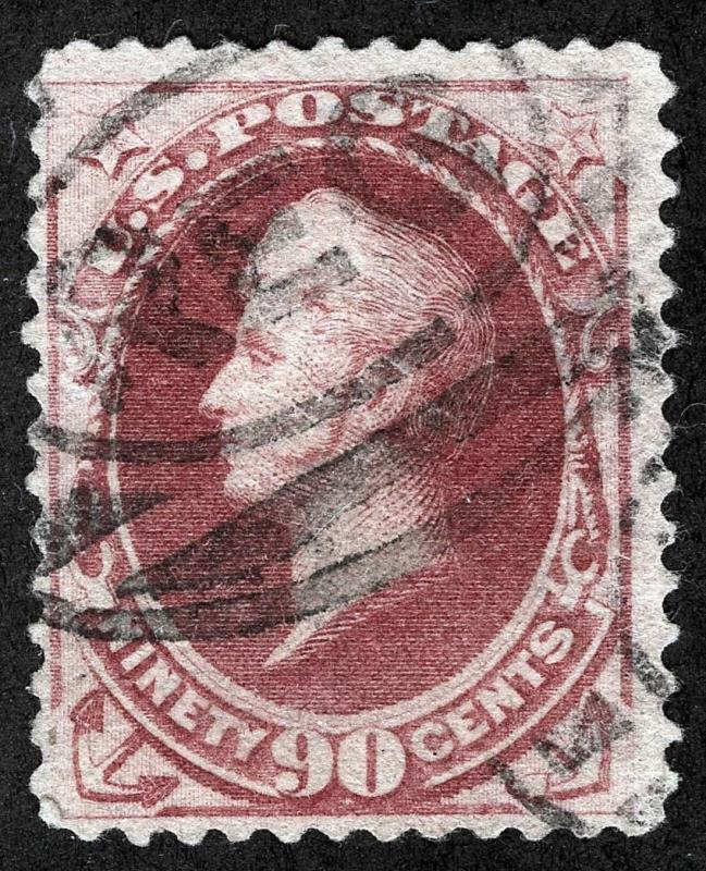 US Sc 191 Carmine 90¢ ABNCo. Printing Oval Reg Cancel
