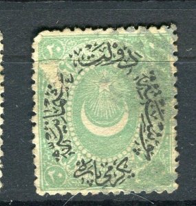 TURKEY; 1876 classic Duloz Optd. issue fine used SHADE OF 20pa. value