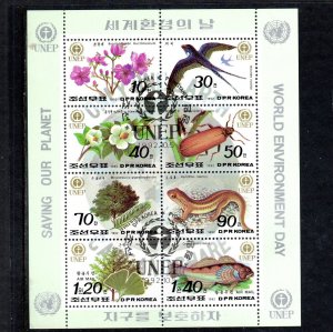 KOREA,N #3151a 1992 WORLD ENVIRONMENT DAY MINT VF NH O.G. SHEET 8 CTO