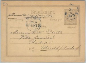 74867 - DUTCH INDIES - POSTAL HISTORY - STATIONERY CARD  H & G  # 3  1879