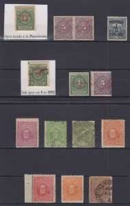 URUGUAY 1892-1915 Sc 98 thru 207a SPECIALIZED GROUP OF 14 VARIETIES UNUSED/USED+