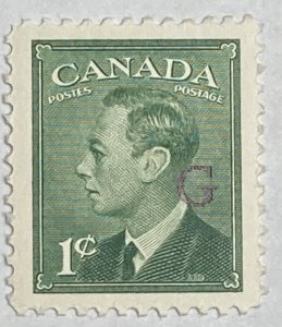 CANADA 1950 #O16 Overprint 'G' in Black Official Stamp - MNH