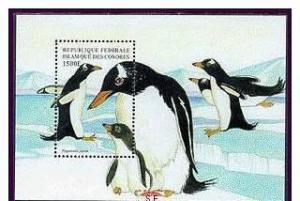 COMORES SHEET BIRDS PENGUINS
