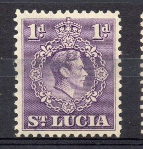St Lucia 1938 GVI Early Issue Fine Mint Hinged 1d. 082858 