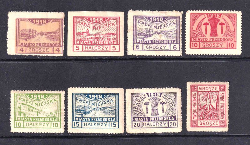 POLAND LOCALS 1918 COLLECTION LOT OG H HINGED