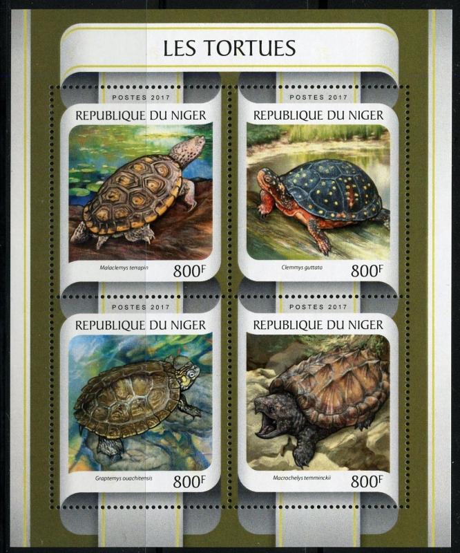 NIGER 2017  TURTLES  SHEET MINT NH