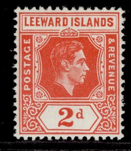 LEEWARD ISLANDS GVI SG104, 2d scarlet, LH MINT.