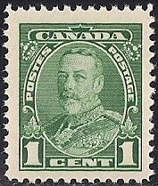 Canada #217 1cent King George 5, Mint OG NH VF