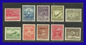 1939 - Ecuador - Scott  377 - 371 + C 65 - C 69 - MNH - EC- 012 - 02 - Magnifica