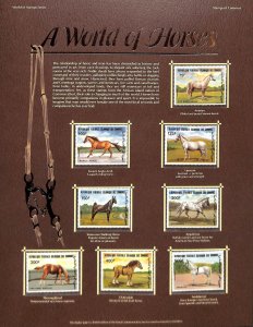 Postal Commemorative Society Stamp Panel MNH, Comoros #579-586, Horses