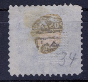 USA STAMP, 1869, 3¢ - Ultramarine, pale ultramarine Printed on both sides