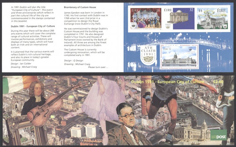 Ireland Sc# 830a,831a MNH complete booklet 1991 Dublin Grand Opera 50th
