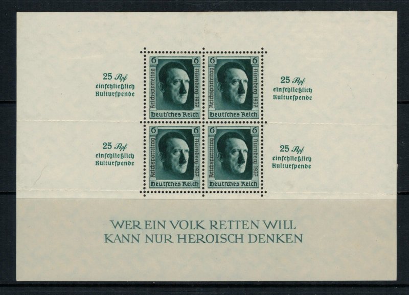 Germany #B104*  CV $40.00  Hitler souvenir sheet