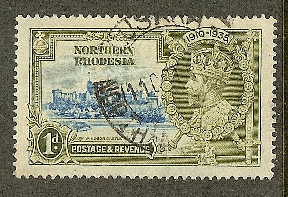 Northern Rhodesia, Scott #18, 1p Silver Jubilee, Used