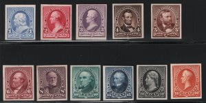 219 - 229P4 VF+ ( no 219D ) Plate proofs on card cv $600 ! see pic !