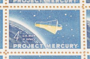 1962 sheet of postage stamps, Project Mercury, Sc# 1193