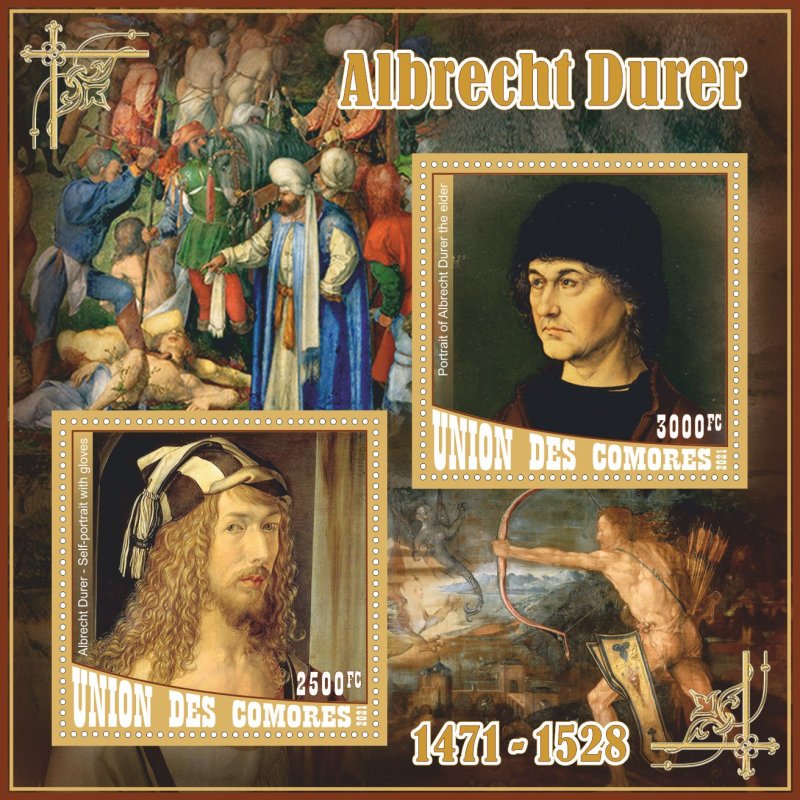 Stamps. Art, painting, Albrecht Durer 2021 8 sheets perforated ** MNH