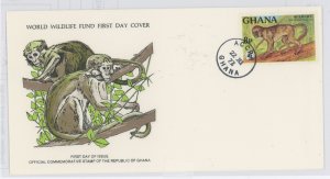 Ghana 621 1977 WW Monkey FDC U/A WWf FDC