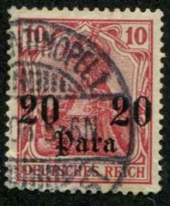 German Offices Turkey SC# 32 20para on 10pf on Germany Used