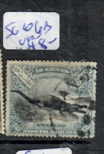 NORTH BORNEO 12C CROCODILE     SG 106B  VFU      P0224A  H