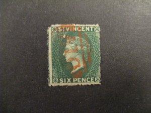 St. Vincent #3 used red A10 oval bar cancel a23.6 9921