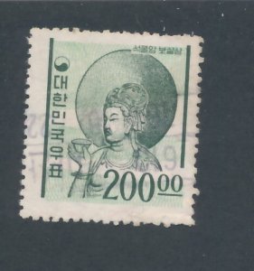 Korea 1962 Scott 373 used - 200w, Bodhisattva, Cavern Temple