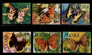 Poland Scott 2227-2232 MNH** 1977  Butterflies stamp set