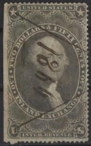 US R84c (used) $2.50 Washington, Inland Exchange, purple (1862)