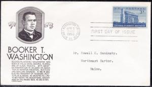 U.S. # 1074, Booker T. Washington Log Cabin, Cacheted