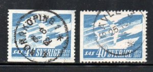 Sweden Sc 567-568 1961 SAS Anniversary DC-8 stamp set used