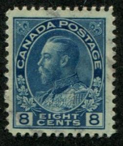 Canada SC# 115 (SG# 252)  King George V 8c light cancel