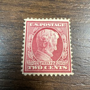 Scott #369 Mint Hinged VF-Lincoln Bluish-gray Paper-1909-US