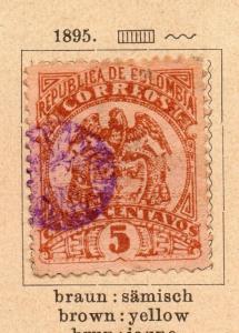 Colombia 1895 Early Issue Fine Used 5c. 252192