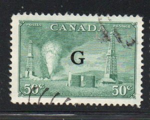 Canada Sc O24 1950 50 c Oilwell official stamp G overprint used