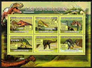 Guinea - Conakry 2009 Fauna - Dinosaurs perf sheetlet con...