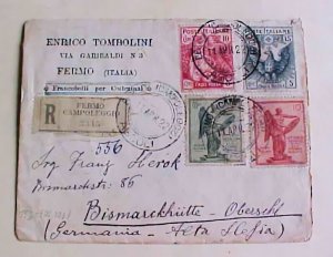 ITALY REGISTERED COVER FERMO 11-4-22 B/S GERMANY SET cat.300,000L