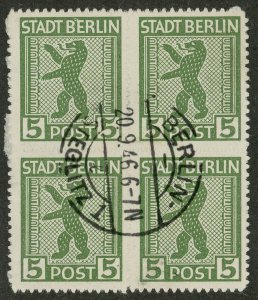 Germany, Russian Occupation 11N1a MH : Block of Four